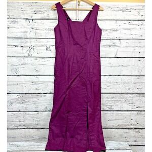 Elisse Purple Maxi Sleeveless Linen / Cotton Blend Dress [Size 9/10] Made in USA